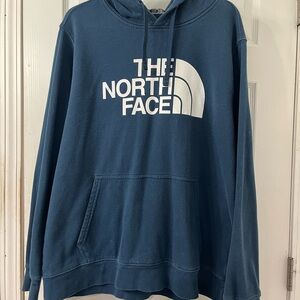 The North Face Teal Blue Pullover Hoodie with White Logo
